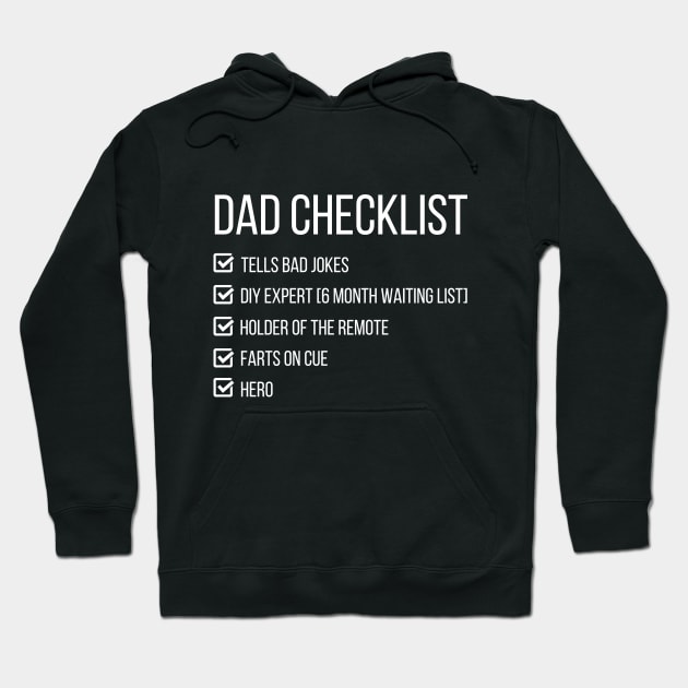 Funny Dad Checklist gift idea for the best dad! Hoodie by Katebi Designs